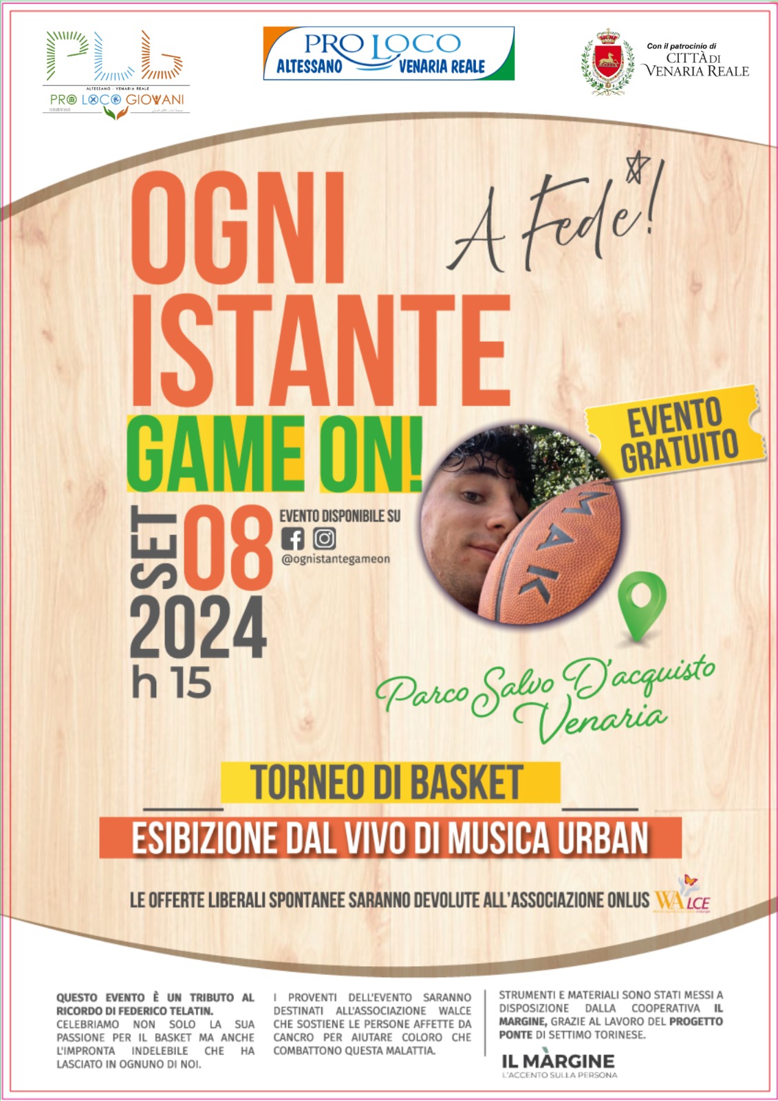 OGNI ISTANTE GAME ON! Un evento speciale per ricordare Federico. 💖